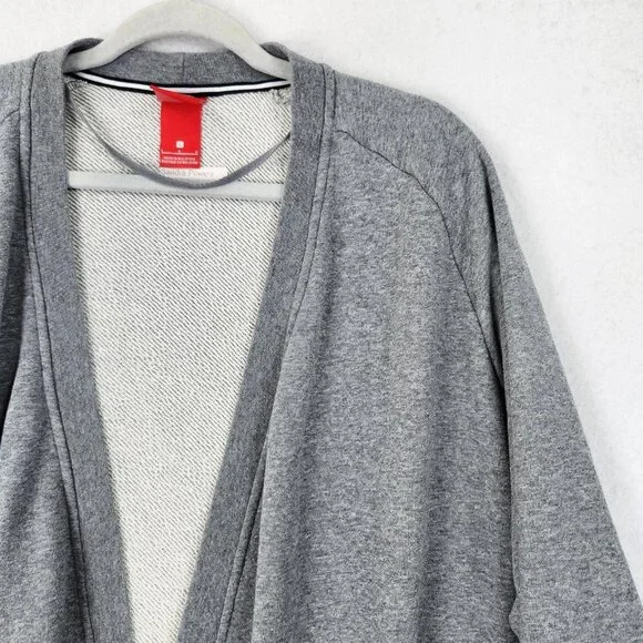 Nike Sweater Womens Large Gray Open Front Cardigan Sweatshirt Long Line Casual - Picture 2 of 14